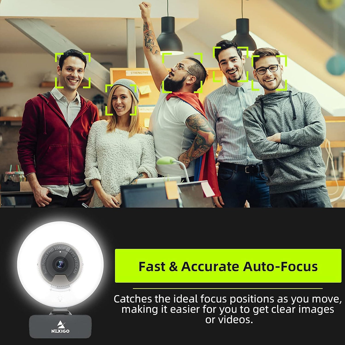 1080P 60FPS Webcam with Light N807