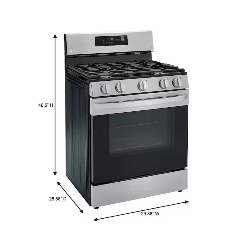 5.8 cu.ft. Smart Single Oven Gas Range with EasyClean, Wi-Fi Enabled Stainless Steel T8447