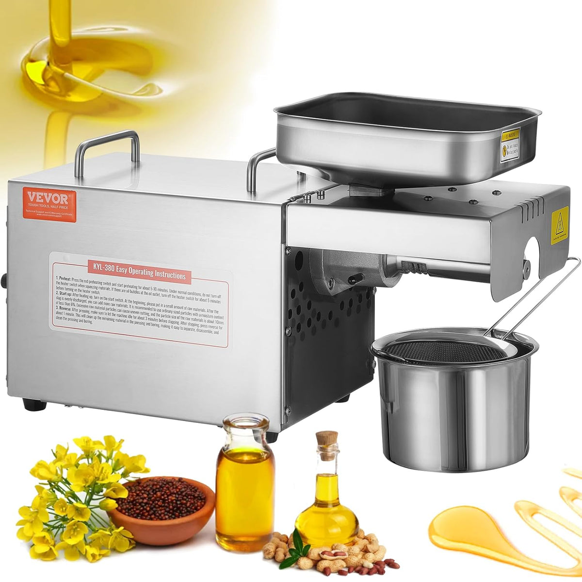 700W Stainless Steel Electric Oil Press Machine D4284