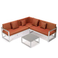 White Sectional With Adjustable Headrest & Coffee Table With Cushions G102668