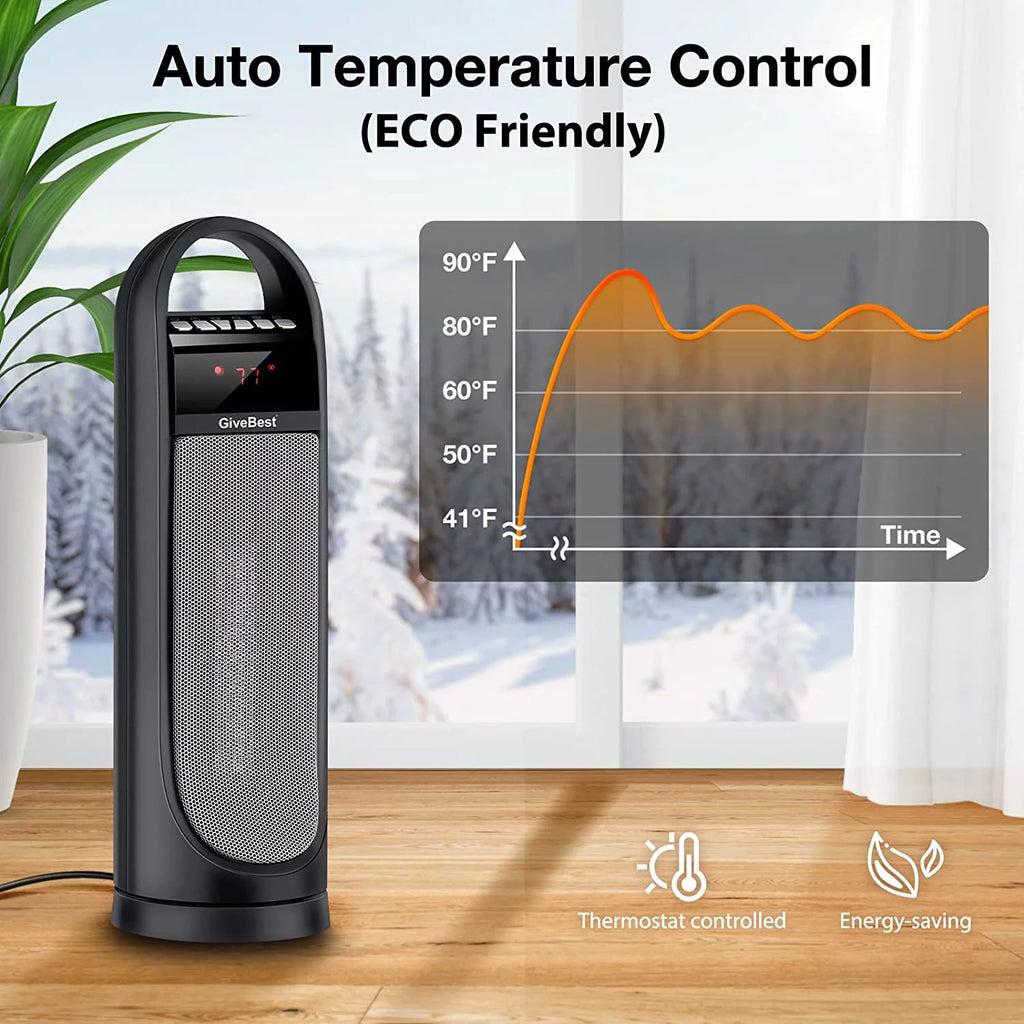 Tower Space Heater, 22" Electric Oscillating Floor Heater with Thermostat, Remote, Timer, 1500W T783