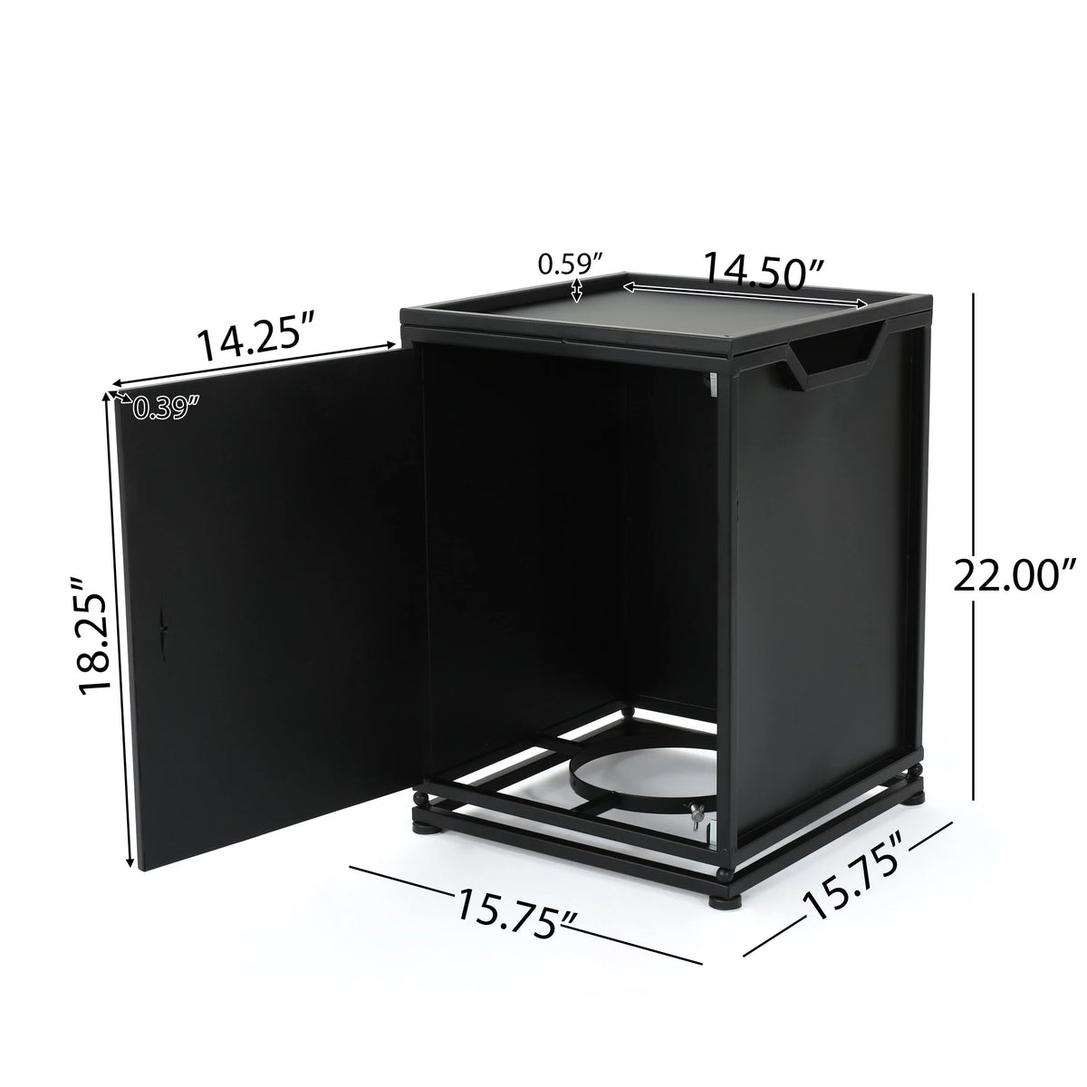 Matte Black Metal Outdoor Side Table M558810