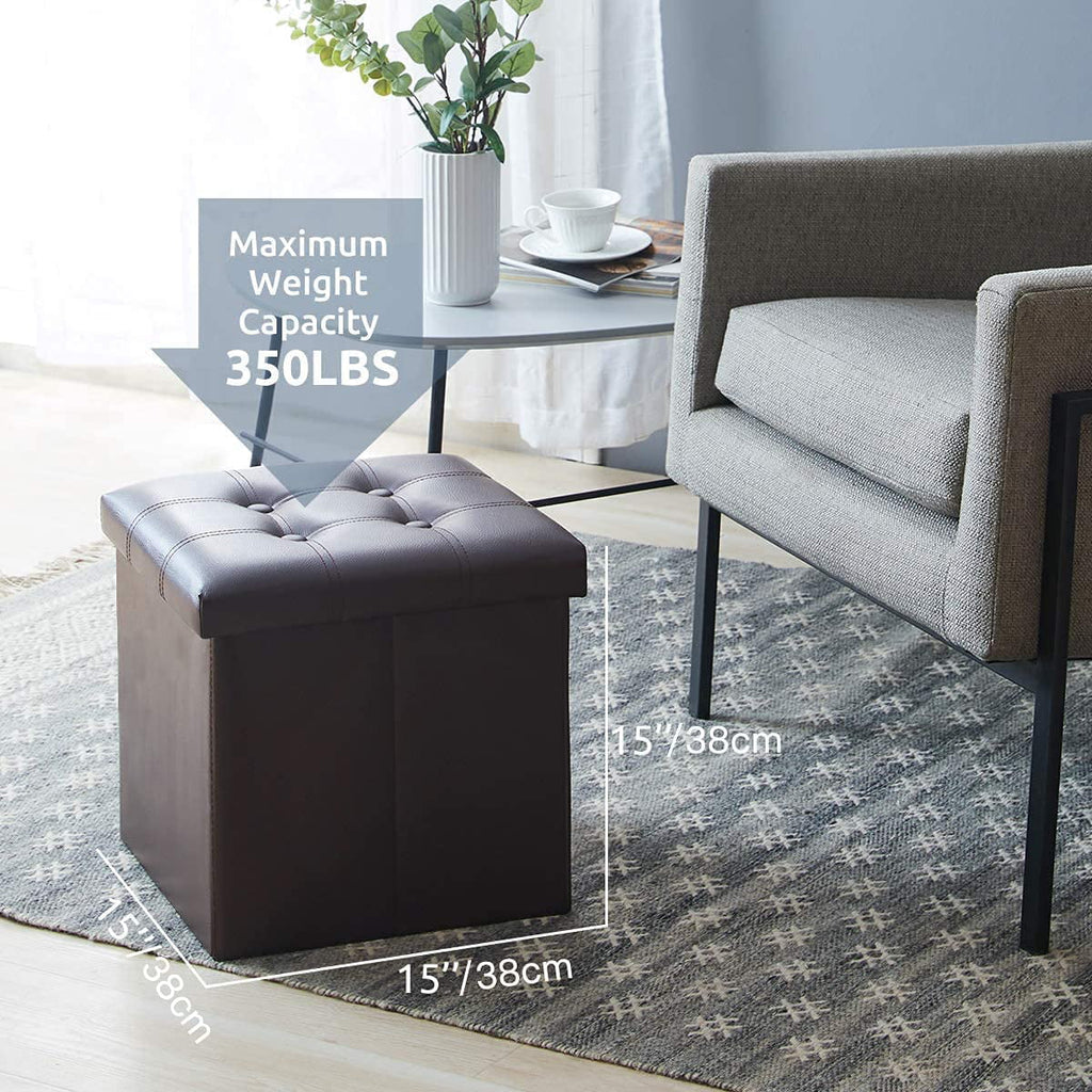 15 inches Folding Storage Ottoman Bench with 55L Storage Space R68322