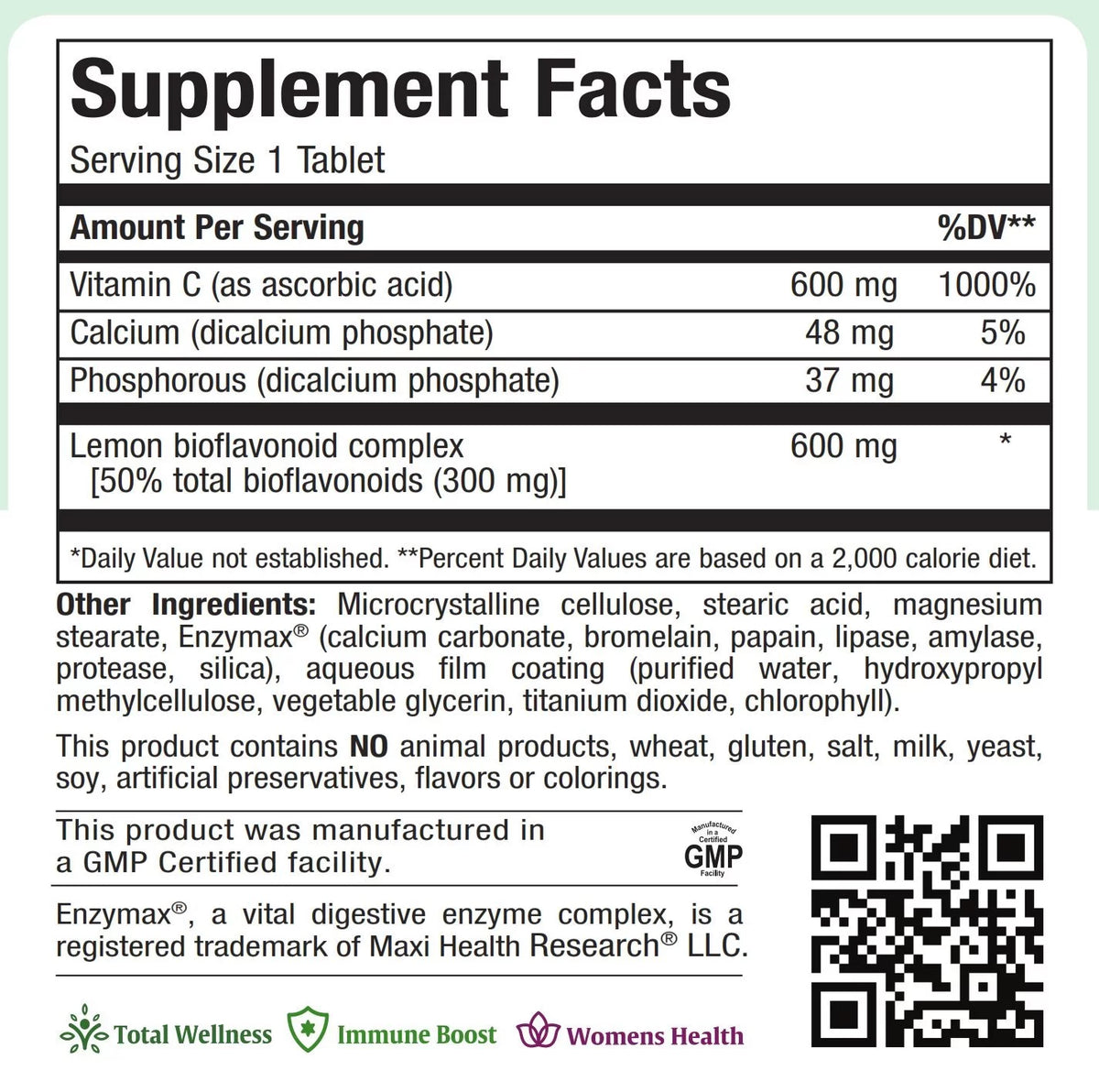 Vitamin C 600 Mg 90 Tablets W752