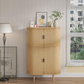 Black Fluted Panel 2 Doors Storage Cabinet E470430