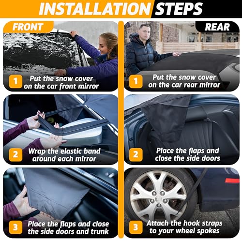 Waterproof Windshield Snow Cover with Side Mirror Covers C286