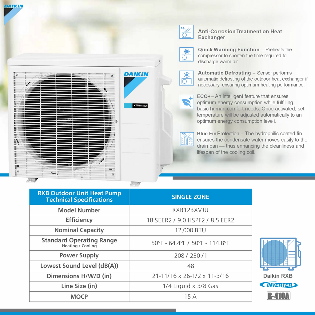12,000 BTU 18 SEER2 Ductless Mini-Split Heat Pump Air Conditioner R119773