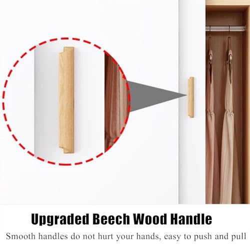 Walnut Freestanding Double Sliding Door Wardrobe with Shelves and Clothing Rods X5903
