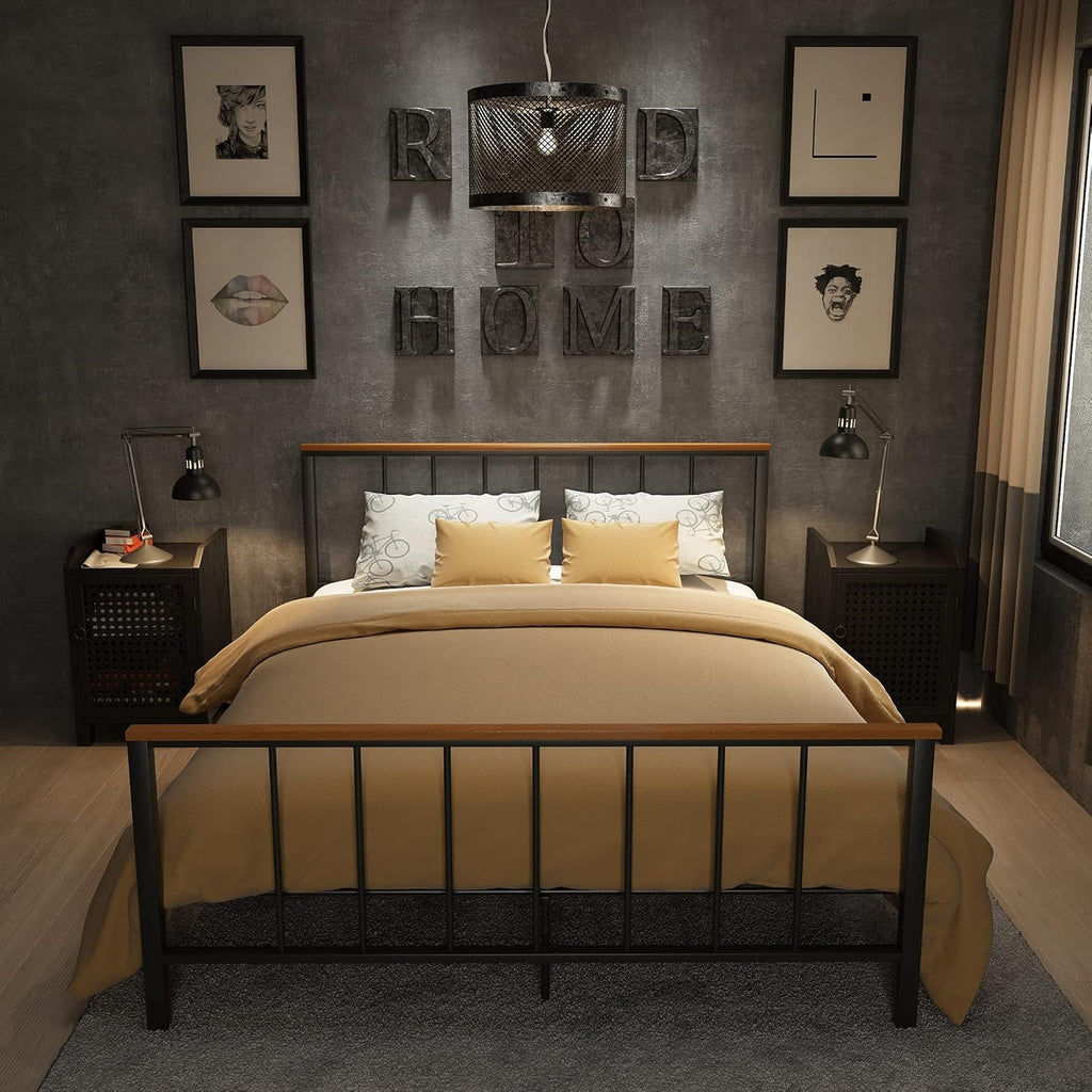 Metal Platform Bed Frame with Headboard and Footboard Full Z9283