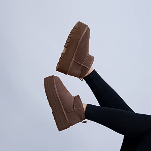 Women's Genuine Suede Platform Boot with Memory Foam K99780