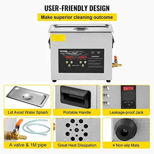 6L Ultrasonic Cleaner with Heater Timer X17560