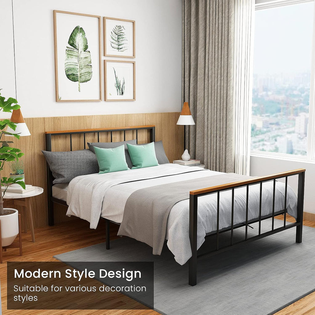 Metal Platform Bed Frame with Headboard and Footboard Full Z9283