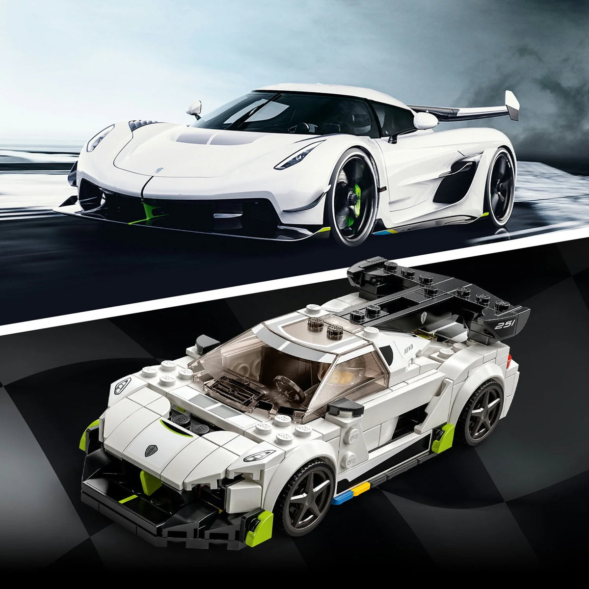 White Racing Car Building Set V84178