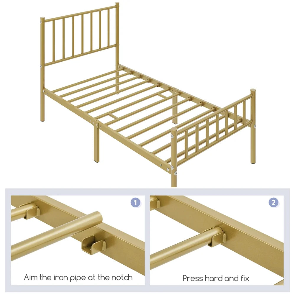 Black Full Metal Bed with Spindle Headboard and Footboard D569880