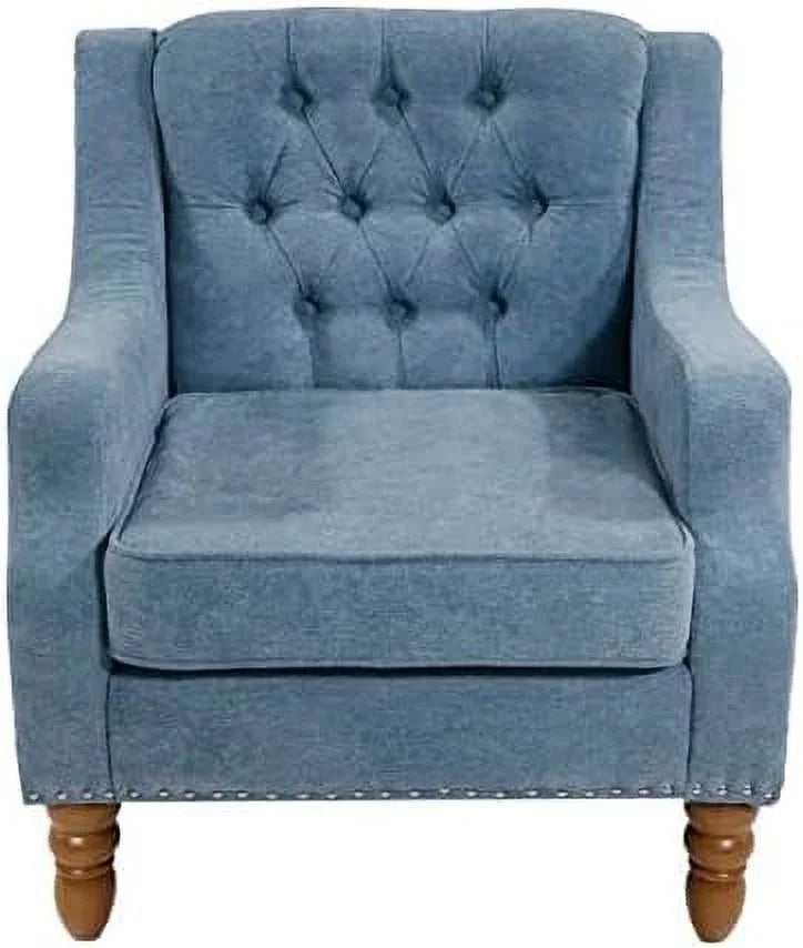 Linen Upholstered Button Tufted Accent Chair N486995
