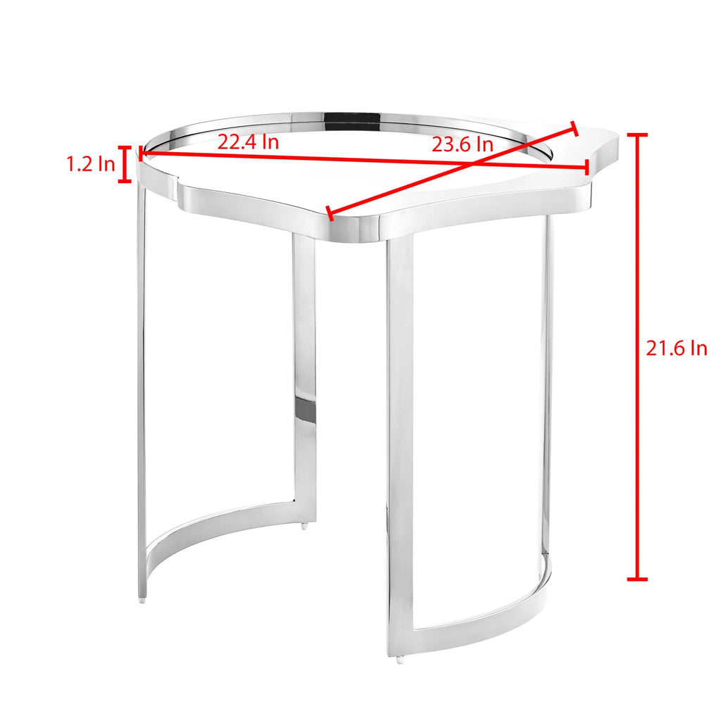 Abstract End Table with Mirrored Top B7207