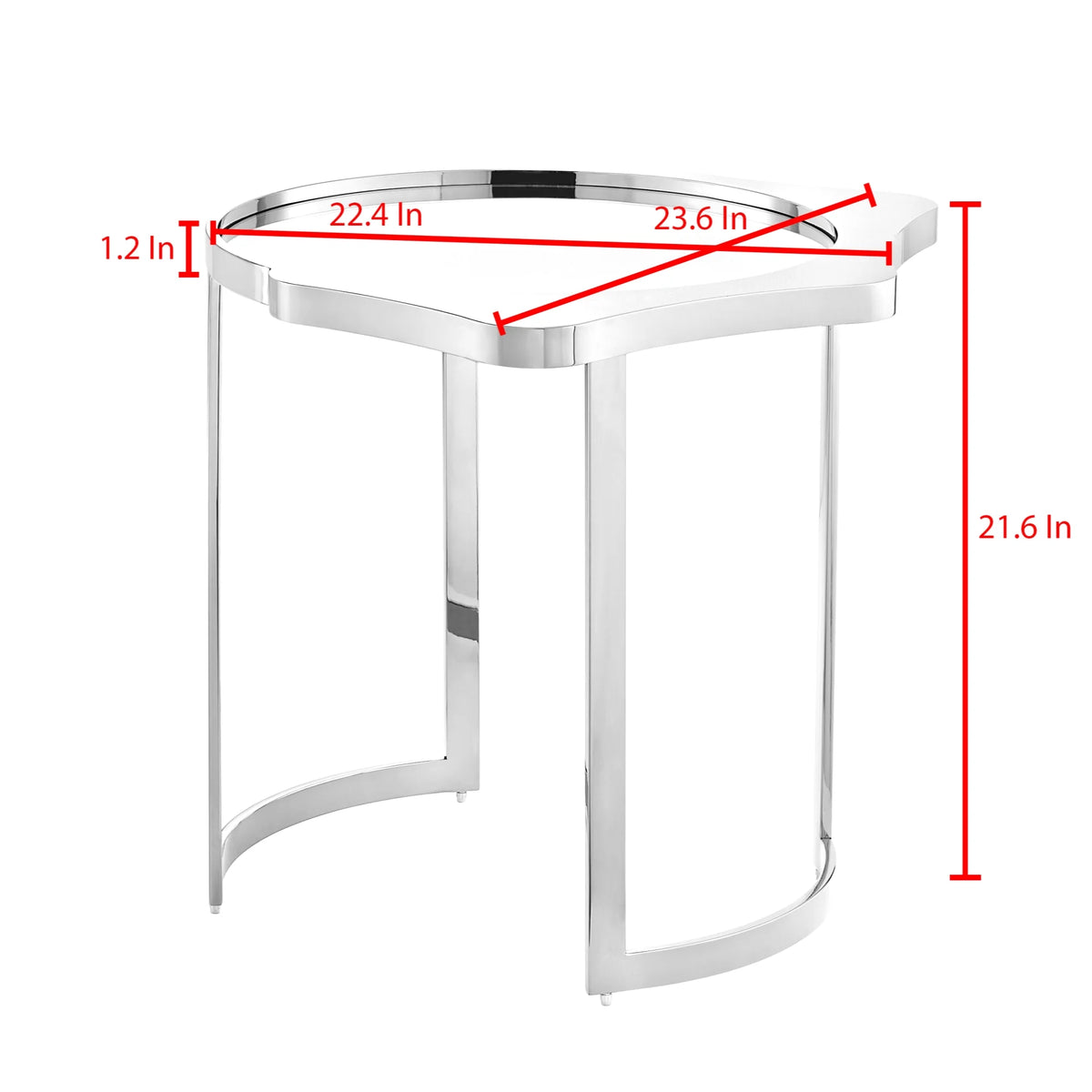 Abstract End Table with Mirrored Top B7207