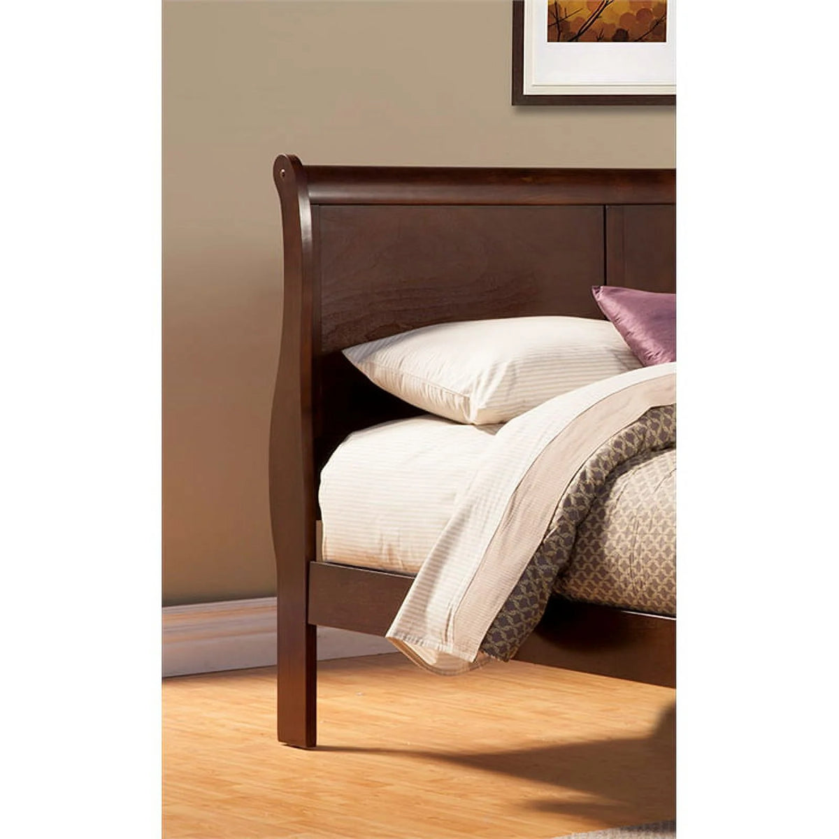 Full Wood Sleigh Bed K3892