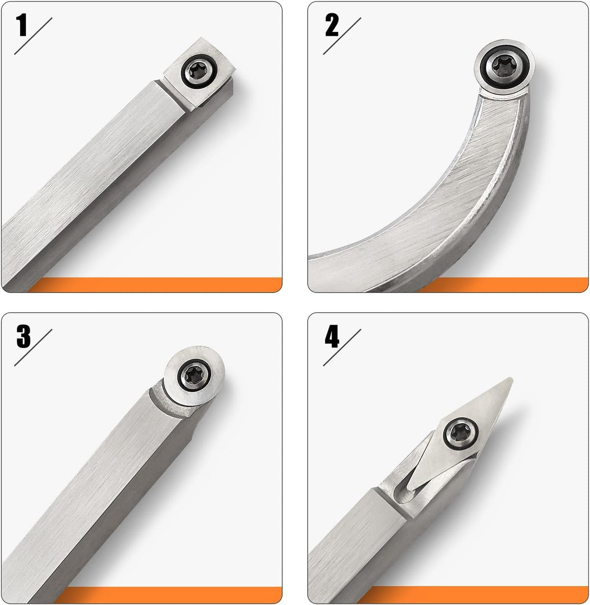 7pc Carbide Woodturning Tools with Detachable Alloy Handle R16220
