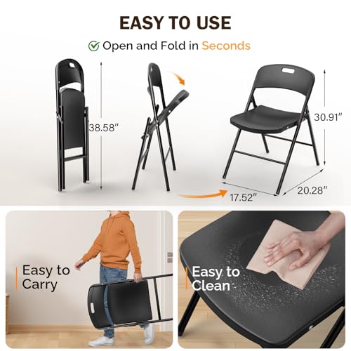 White Plastic Folding Chairs, 6 Pack L306385