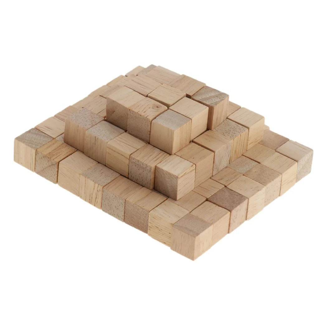 400pcs Natural Wooden Building Blocks Cubes Set J46901