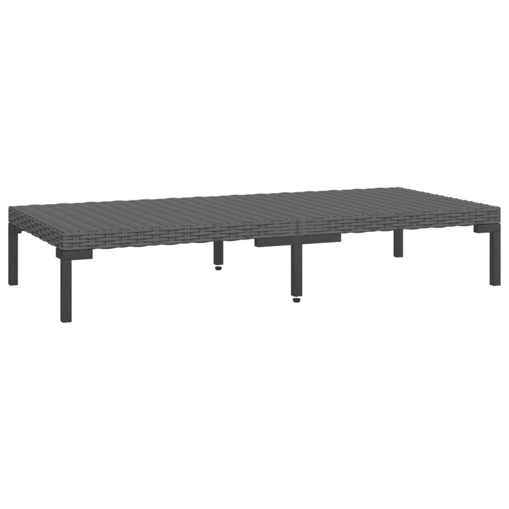 10 Piece Patio Set with Cushions Poly Rattan Dark Gray P741949