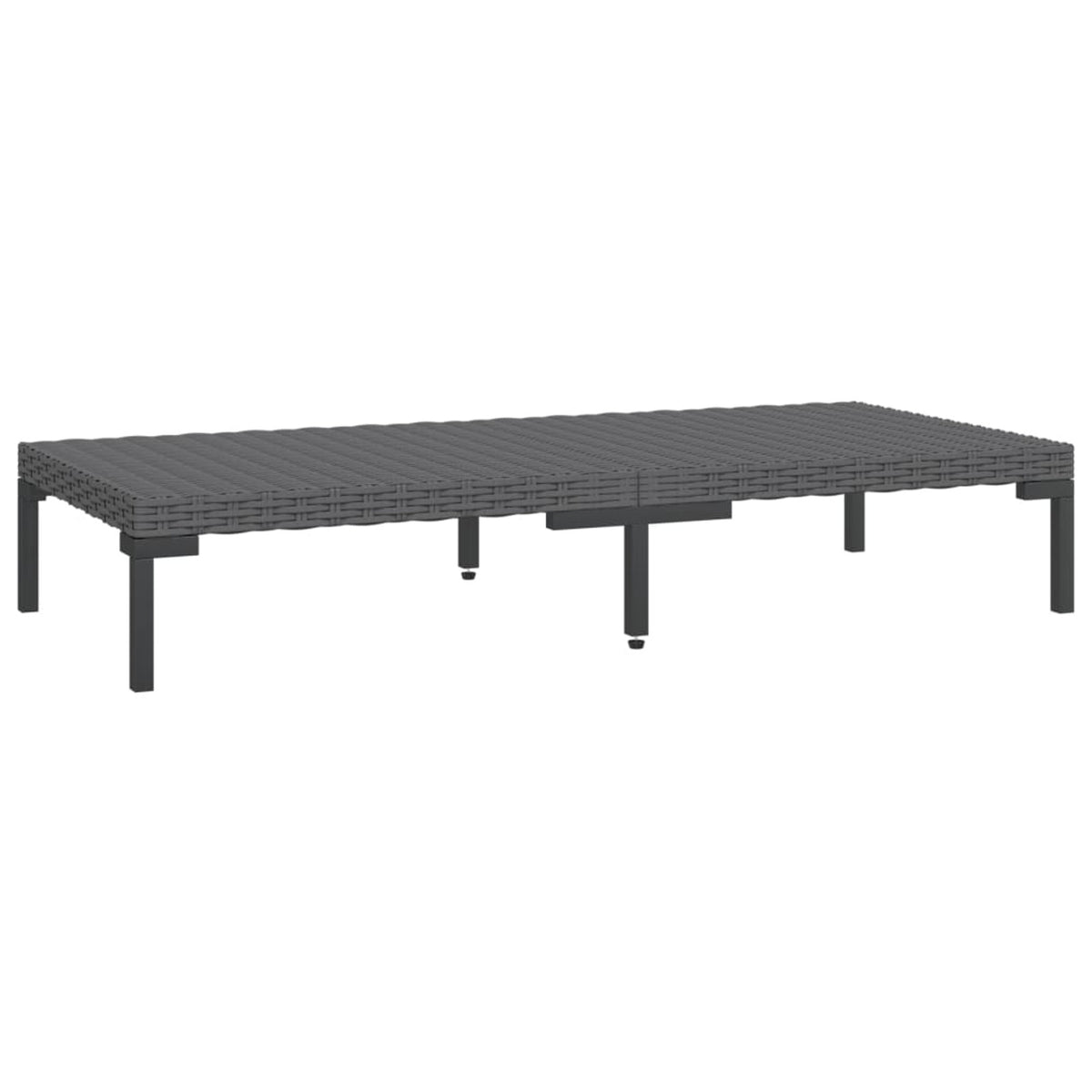10 Piece Patio Set with Cushions Poly Rattan Dark Gray P741949