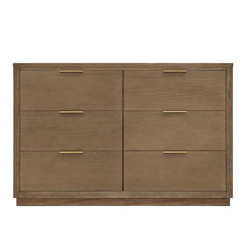 Teak Brown 6 Drawer Dresser R3588