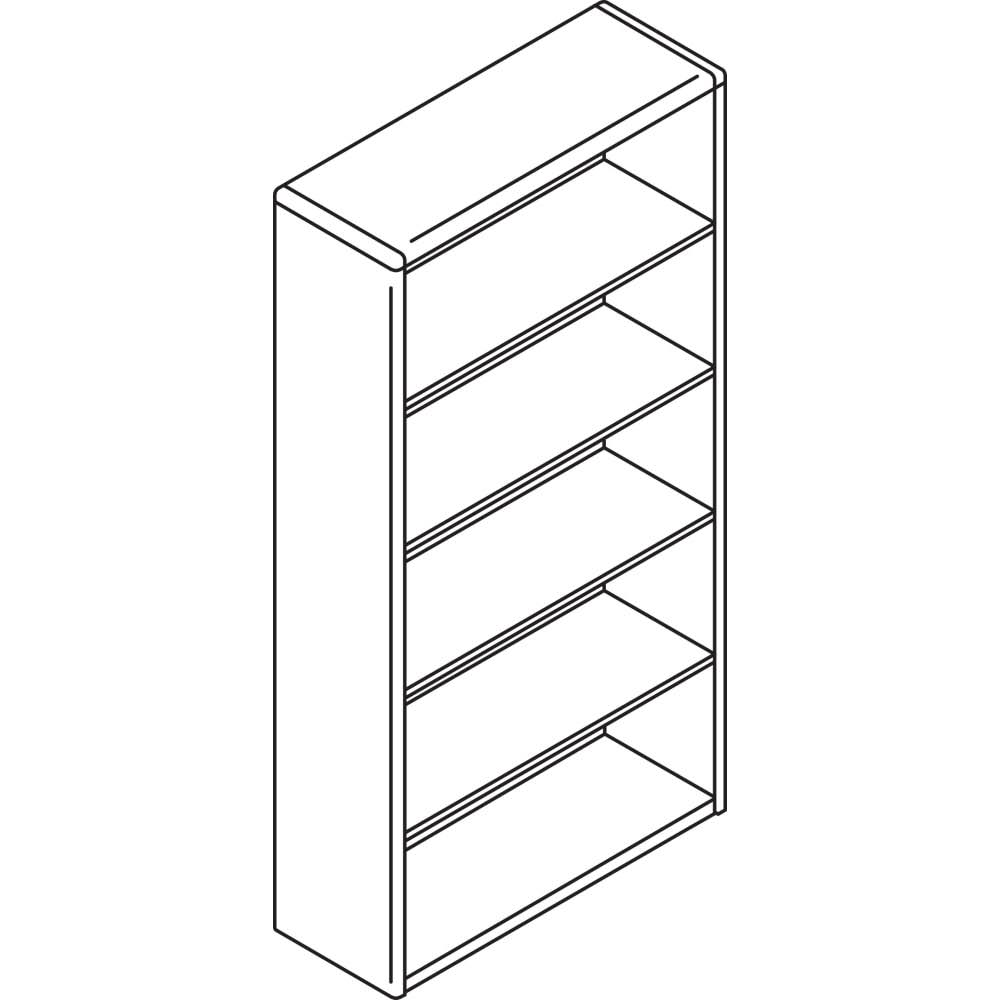 5-Shelf Mahogany Wood Bookcase E94354
