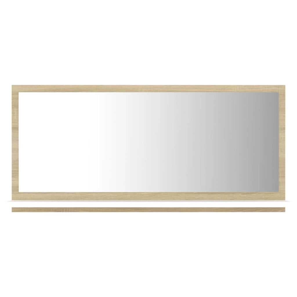 White and Sonoma Oak Wall Mirror with Storage Shelf G844580
