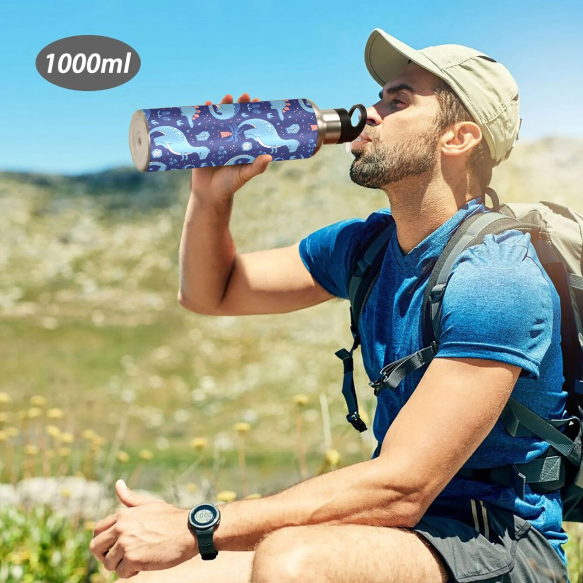 Stainless Steel Insulated Water Bottle with Straw Lid D3107