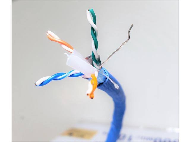 Solid Shielded Cat6a Bulk Ethernet Cable - Blue W9789