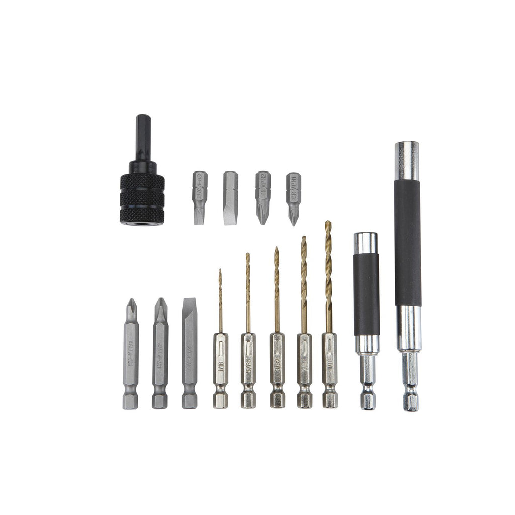High Speed Steel Quick Change Drill Bit Set, 15-Piece G571870