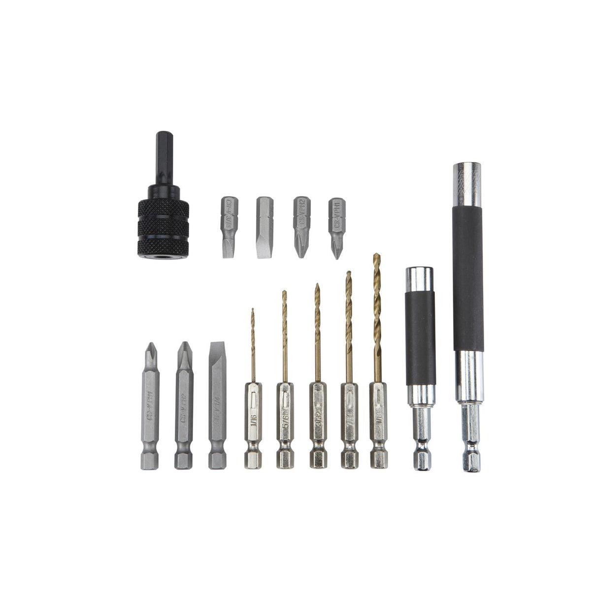High Speed Steel Quick Change Drill Bit Set, 15-Piece G571870