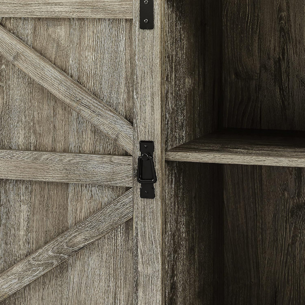 2-Tier Sliding Barn Door Sideboard Cabinet T243