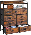 Rustic Brown 9 Drawer Dresser with 2 Shelves B147