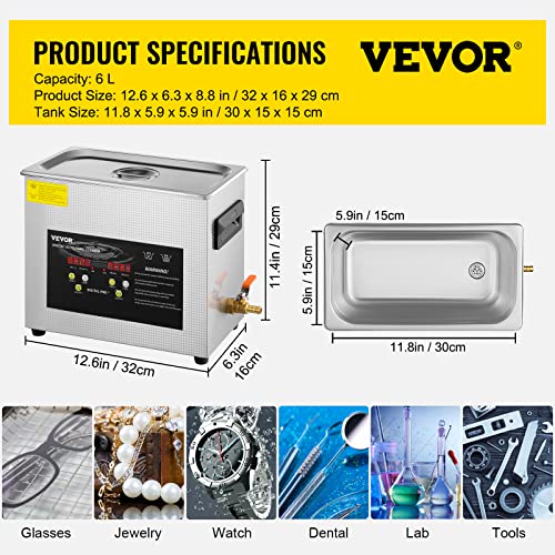 6L Ultrasonic Cleaner with Heater Timer X17560