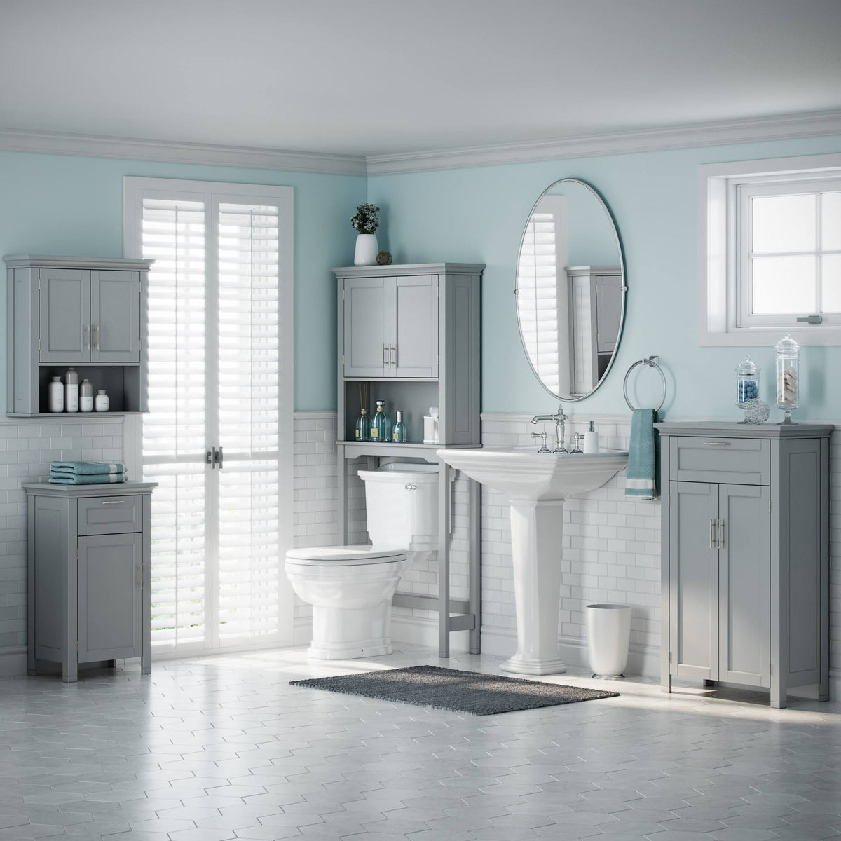 Gray Storage Wall Cabinet S35722