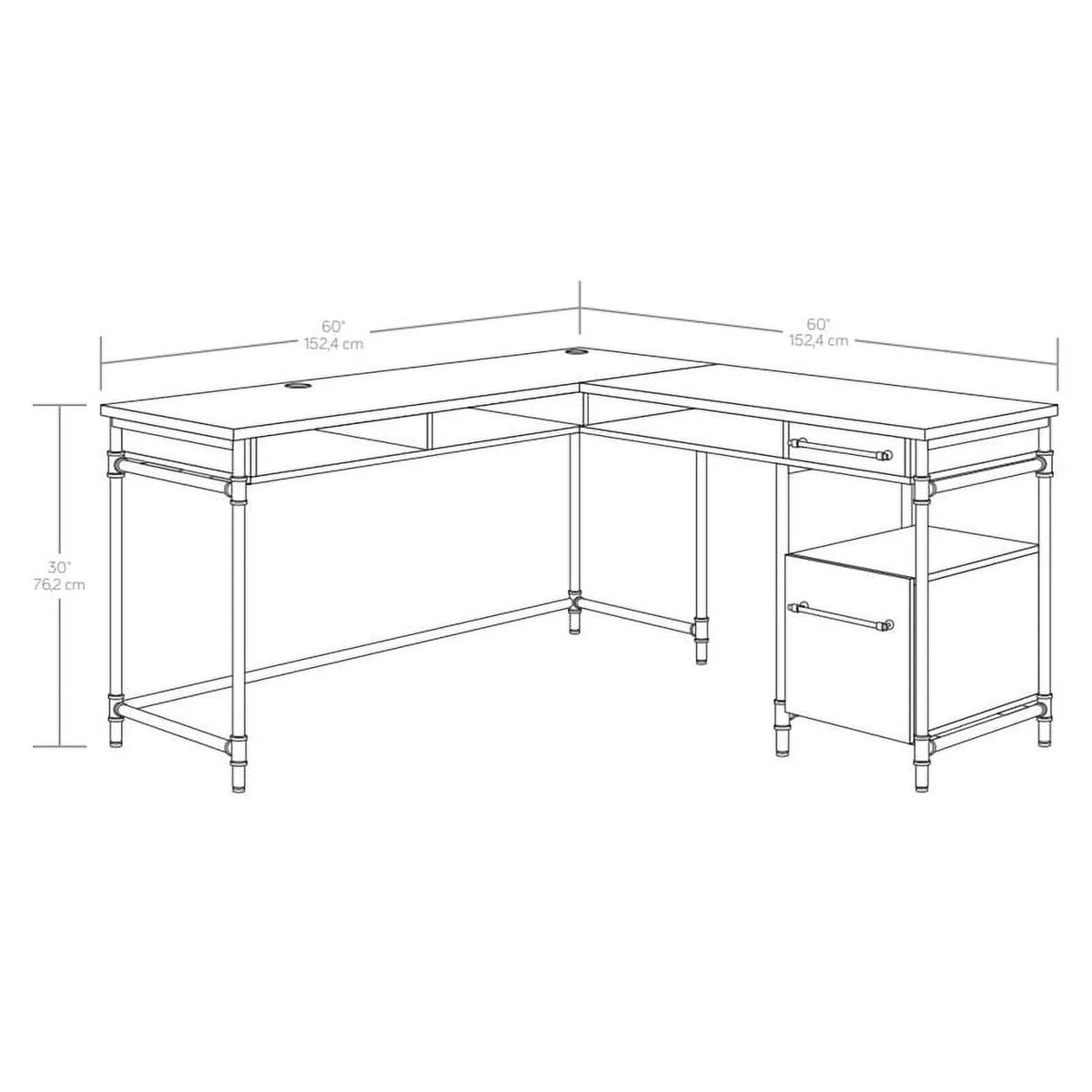 Contemporary Engineered Wood L-Desk Y388