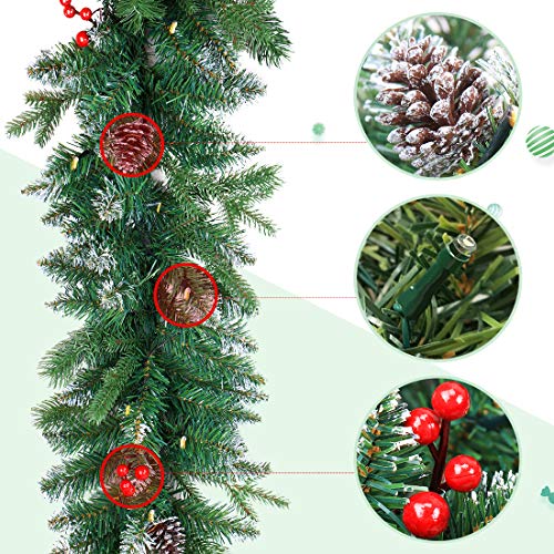 9 FT Pre-lit Christmas Garland with Lights G94864