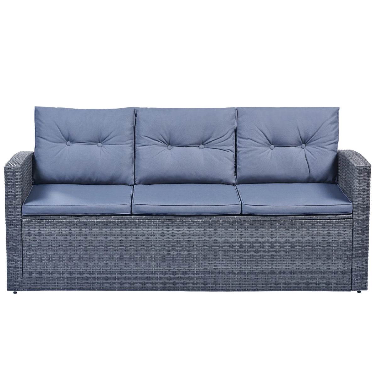 6Pcs All-Weather Wicker PE Rattan Patio Sectional Set with Coffee Table O517133