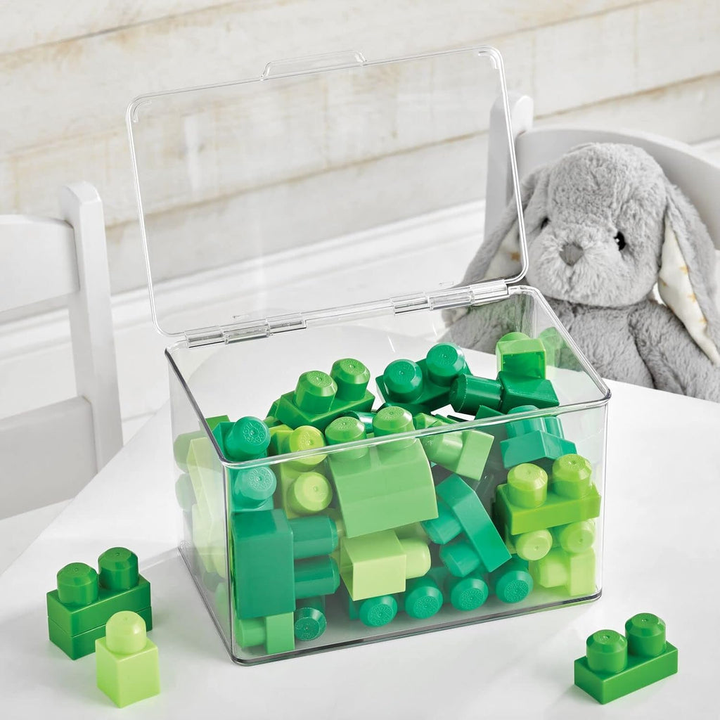 Clear 8 Pack Stackable Rectangular Storage Bin with Lid B5472