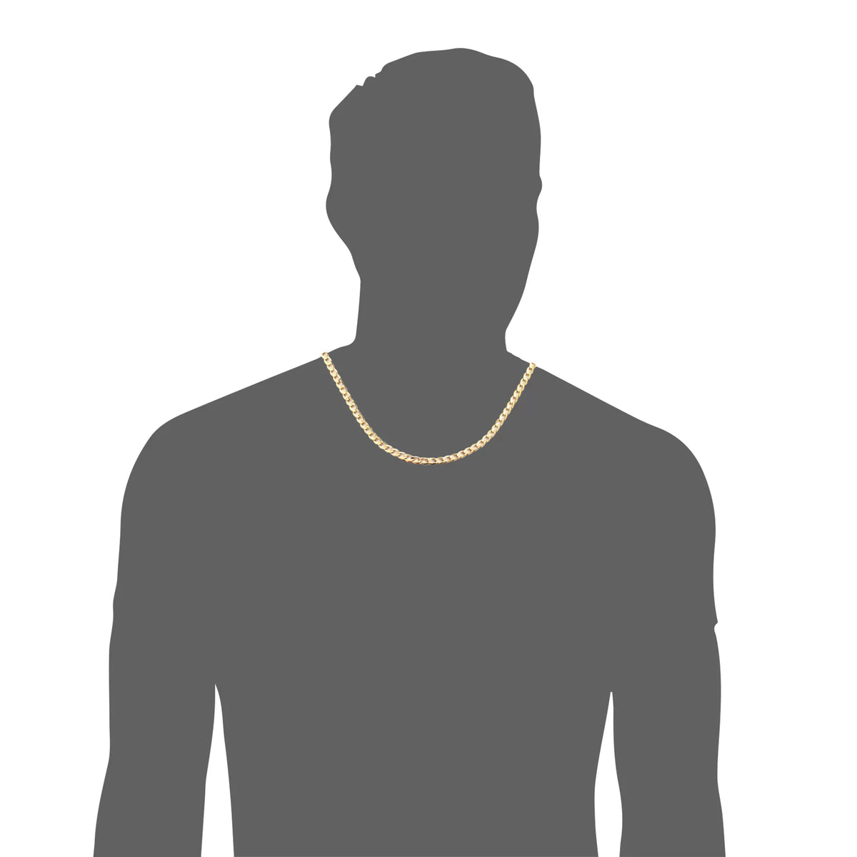 24 Inch 10k Yellow Gold Curb Link Chain Necklace V541892