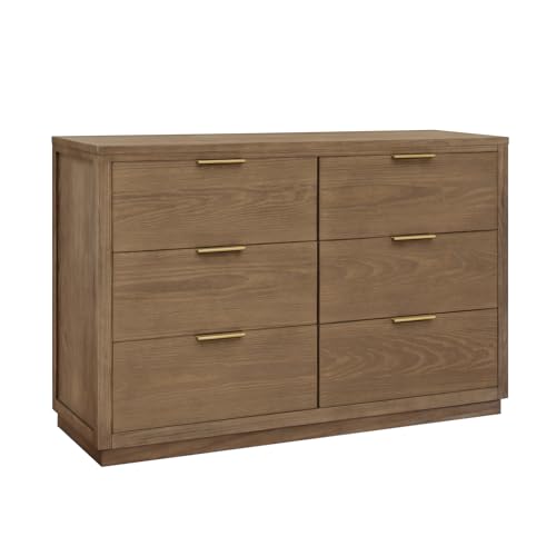 Teak Brown 6 Drawer Dresser R3588