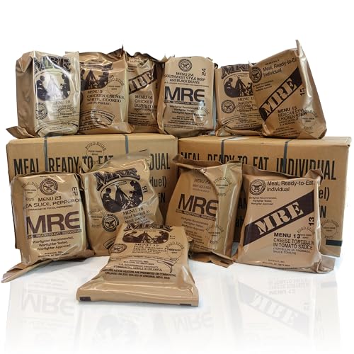 12 MRE Food Pack Meals Ready to Eat with Heater Packs H698344