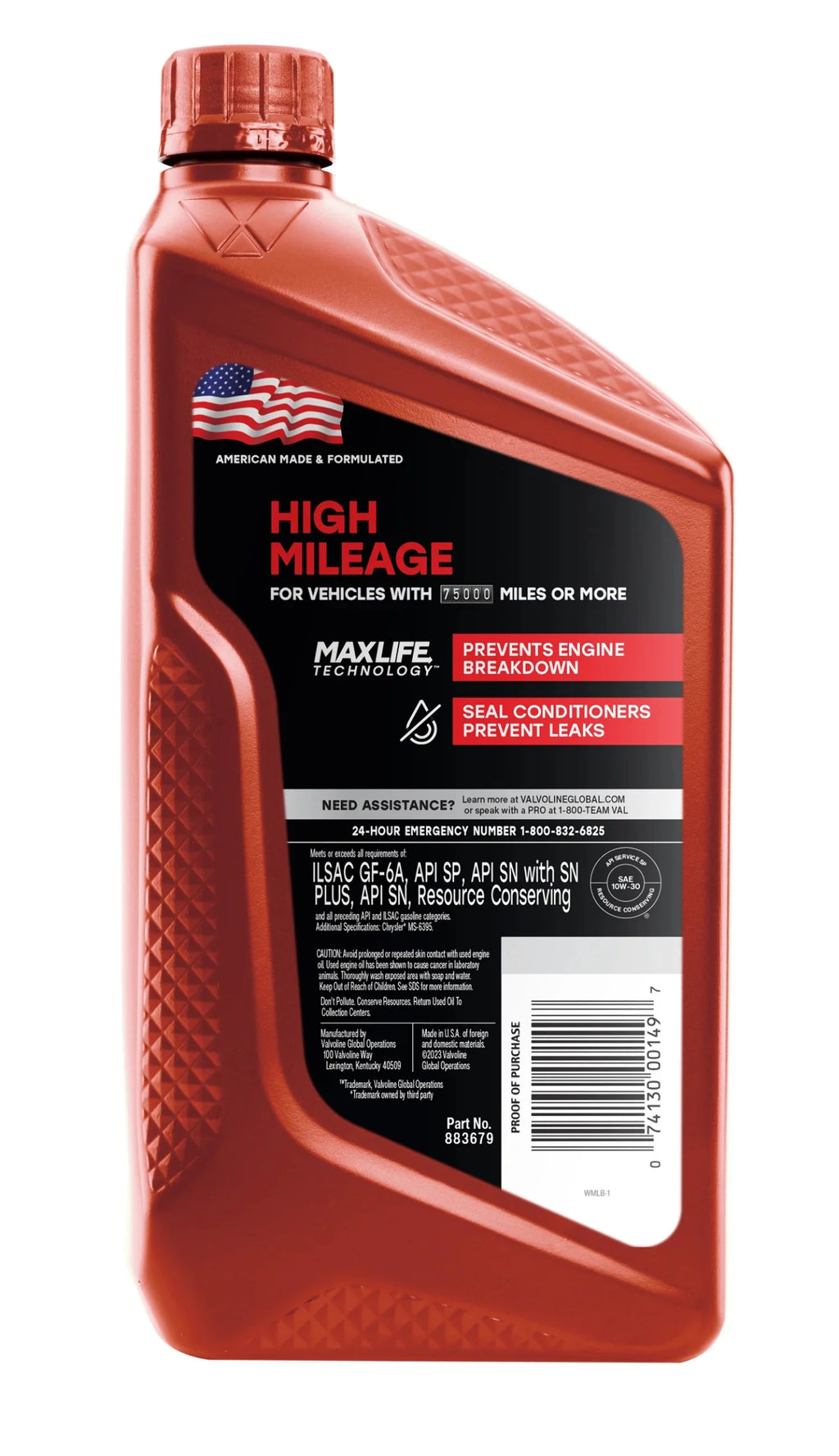 High Mileage 10W-30 Motor Oil U449091
