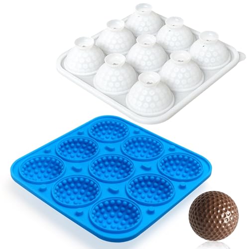 9-Cavity 3D Golf Ball Silicone Molds with Lid F158120