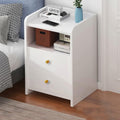 White Nightstand with Drawers Y968980