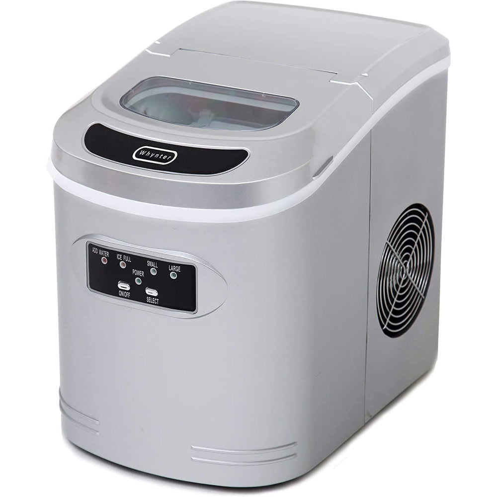 Compact Ice Maker, 27-Pound, Metallic Silver J498196