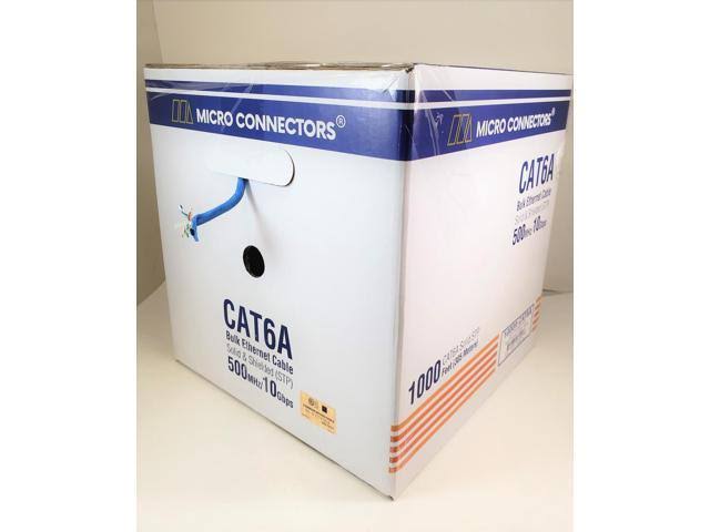Solid Shielded Cat6a Bulk Ethernet Cable - Blue W9789